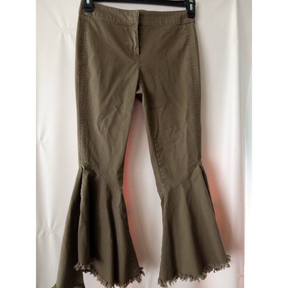 ANA JAKOBS Women's Fringe Hem Crop Pants Size 2 (1043)